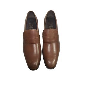 Salvatore Ferragamo Classic Brown Leather Slip-On Loafers